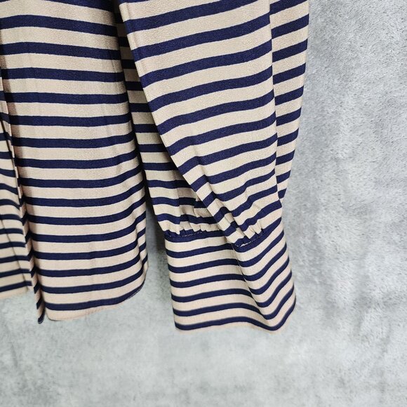 Women's Vintage Richard Warren Petites Blouse Top Striped Long Sleeve Size 8 - Picture 3 of 11